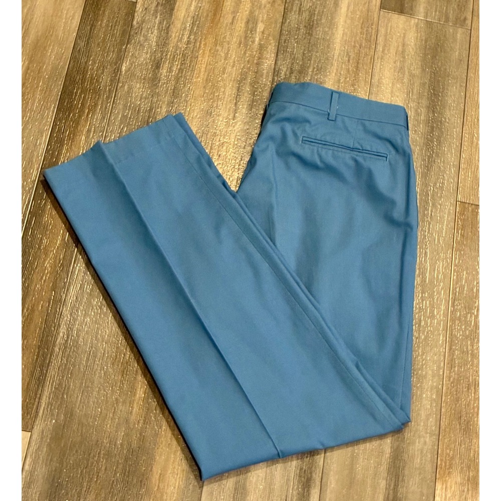 Haggar Gallery Dress Pants Mens 34x30 Blue Vintage Pleated USA Made in USA